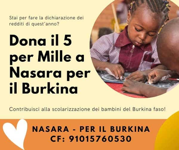 dona il 5 per mille a nasara per il burkina - cf 91015760530