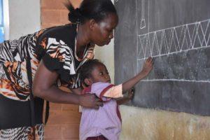 Child at the blackboard in Burkina Faso